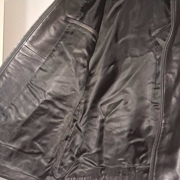 THEORY Landan Leather Jacket In Black Medium New - Picture 6 of 8